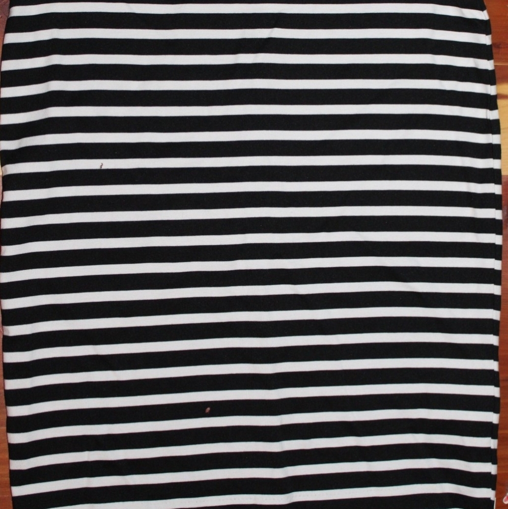 Black and white striped skirt